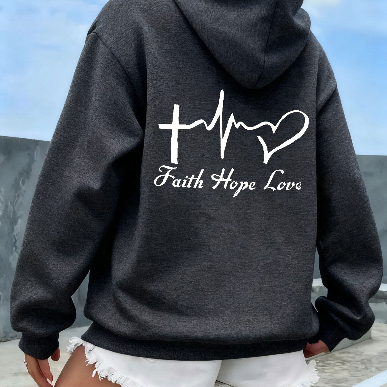 A Stylish Women'S Hoodie Featuring a Floral Letter Design, Complete with a Drawstring Hood And a Casual Yet Elegant Kangaroo Pocket. This Fleece-Lined Sweatshirt Is Perfect for Autumn And Winter, Embodying Trendy Fashion for