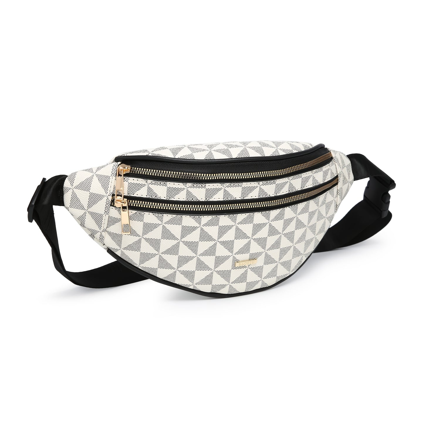 RAGSTO Waist Belt Bag With Adjustable Strap And Golden Hardware