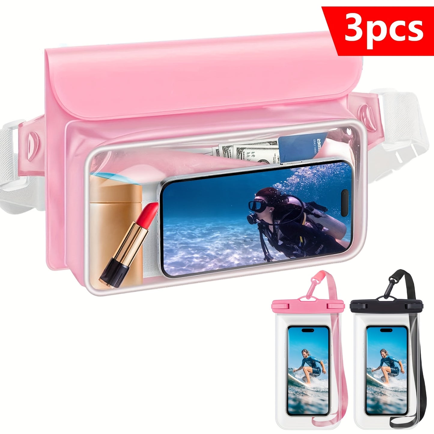 NIVEAYA Beach Belt Bag Pouch For Phone Passport Waterproof