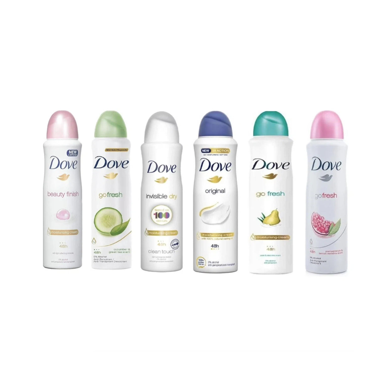 6 Pack Dove Woman Mix Spray 150 ml 5 fl oz Each Variants