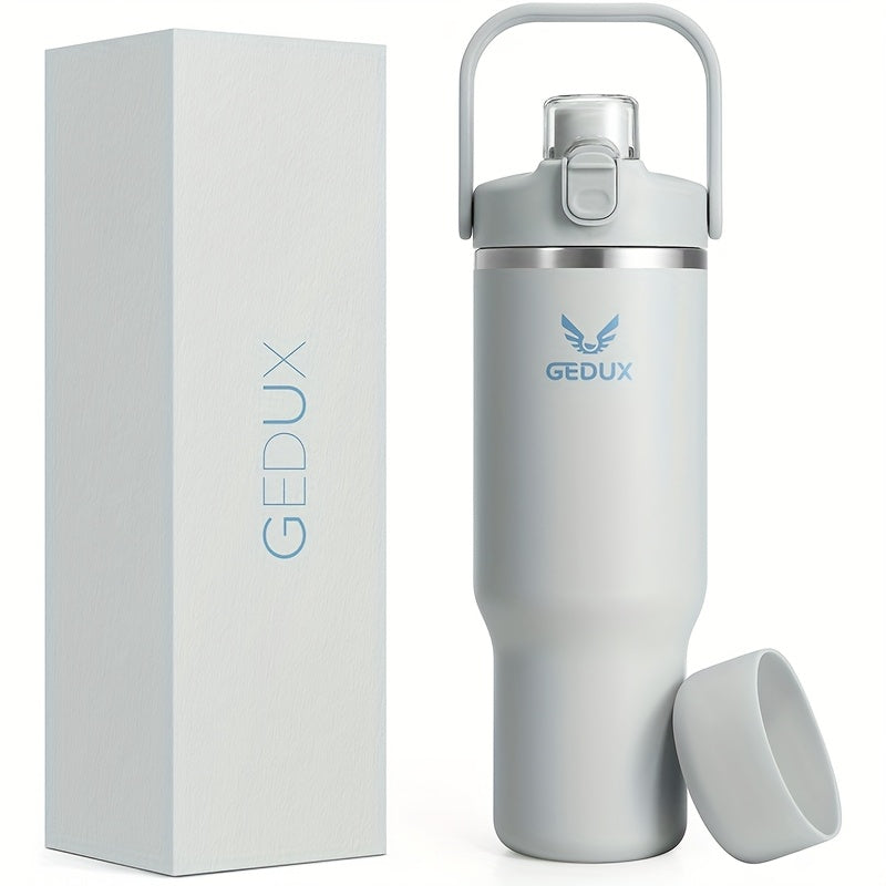 40oz (nearly 1L) Ultra Large Capacity, 304 Food Grade Stainless Steel, Leak Proof And Anti Drop Silicone Boots, Bucket Lid Suitable for Office Desk Placement, Essential for Fitness Enthusiasts, Office Workers, And Travelers!