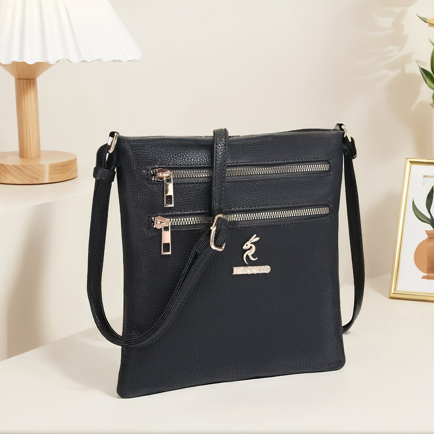 TEPILTE Retro Casual Geometric Print Women'S Crossbody Bag, Stylish And Versatile Medium Shoulder Bag/Wallet, Lightweight Handbag/Messenger Bag, Three-Layer Zippered Pockets, Suitable For Work, Travel And Outdoor Activities.