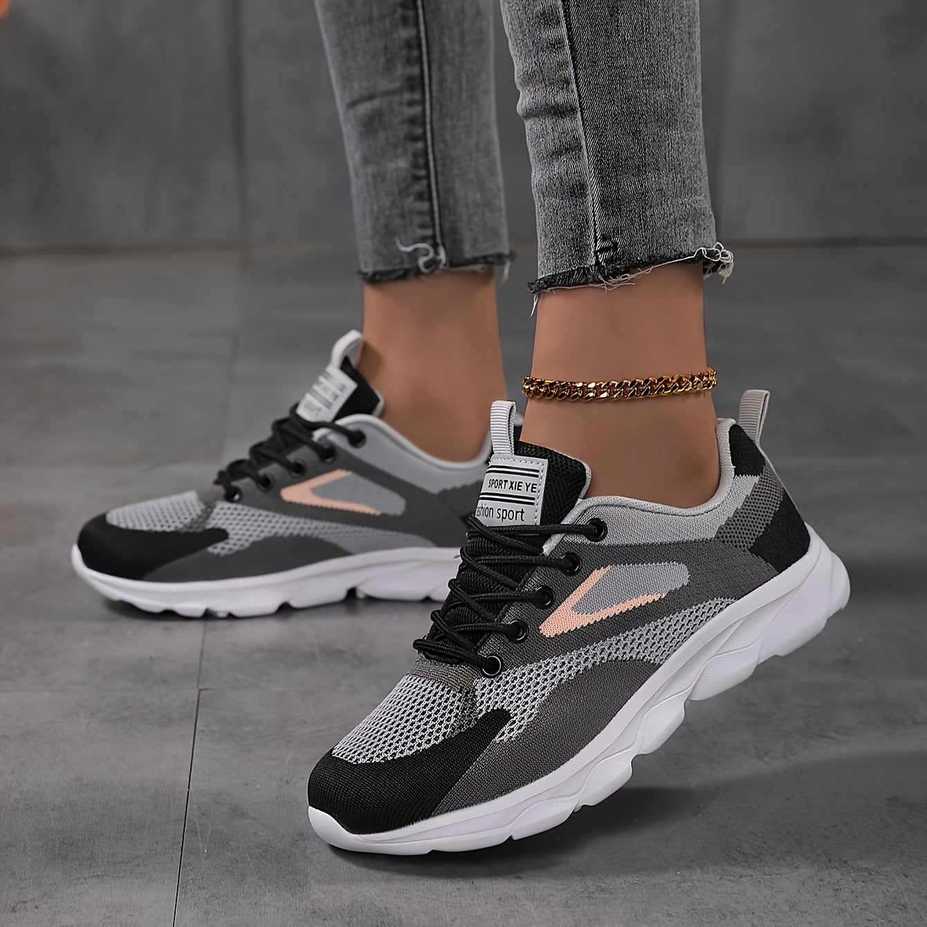 Women's Plus Size Breathable Sneakers - - Low-Top Lace-Up Training with Cushioned Sole & Round Toe Box, - Casual Walking Gym Athletic Footwear, Women Shoes