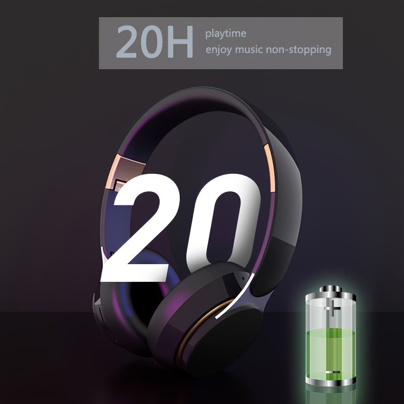 Wireless Over-Ear Headphones With Built-In Mic For PC Tablet Smartphone