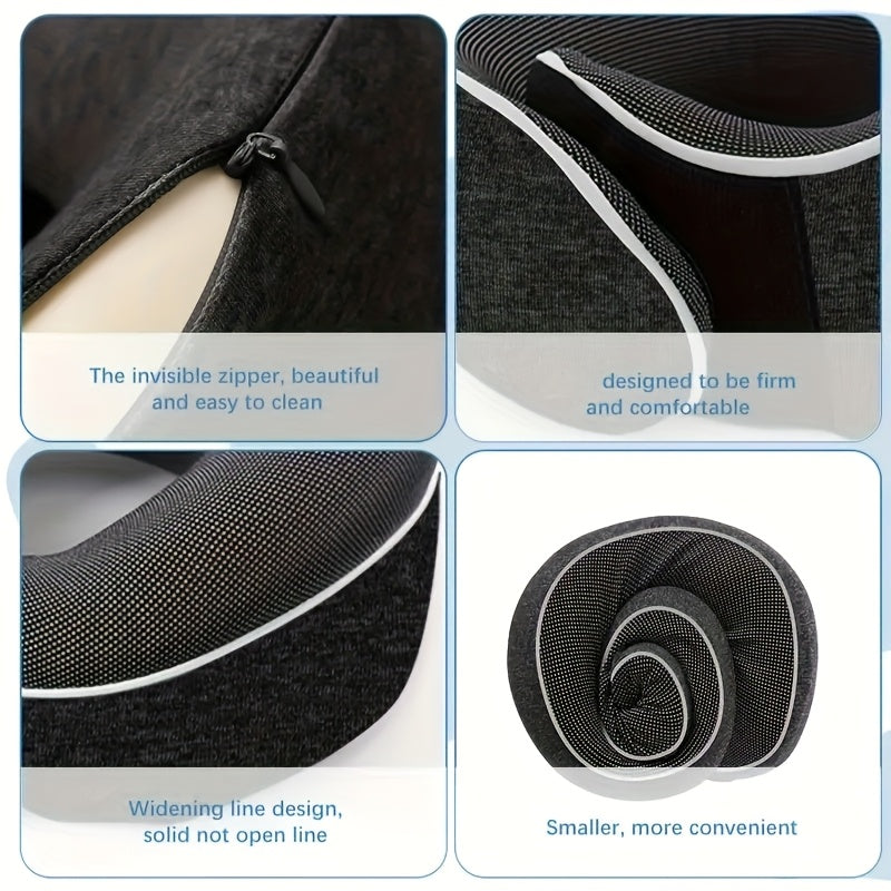 Ergonomic U Shaped Travel Pillow Polyurethane Foam With Storage Box