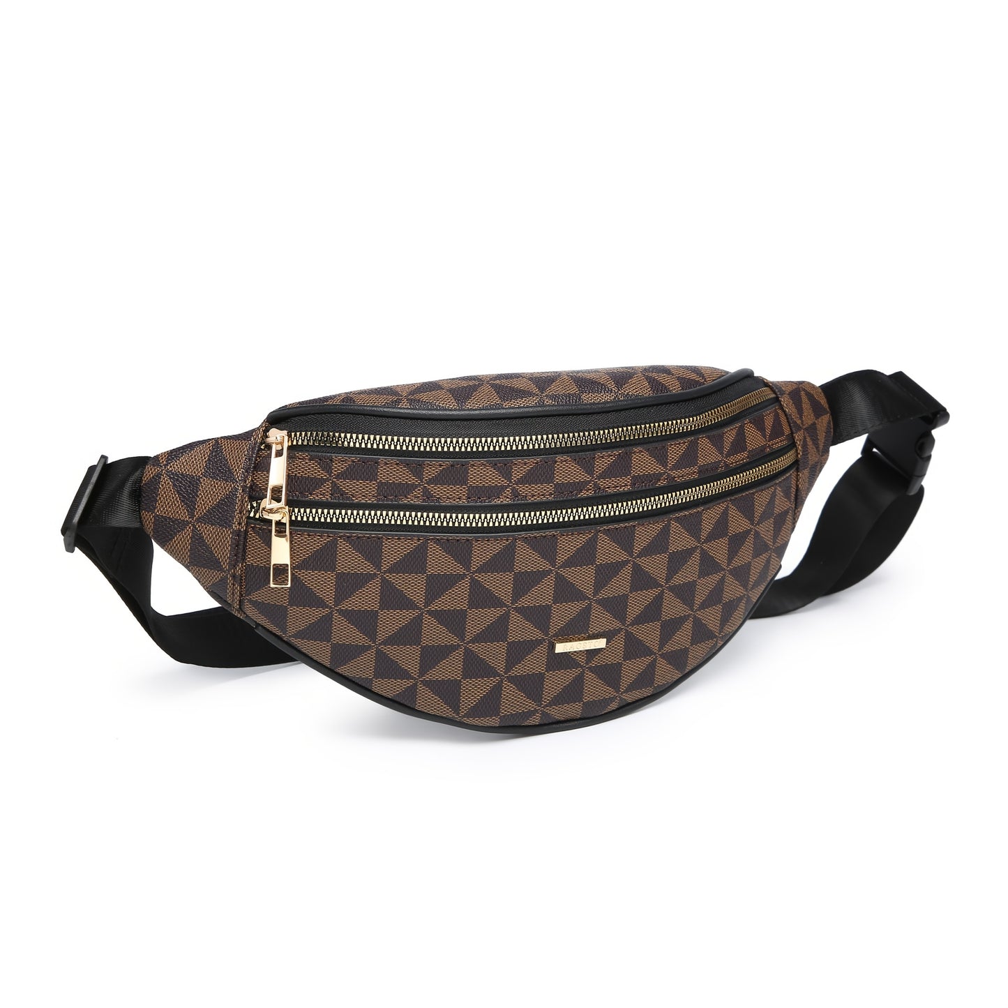 RAGSTO Waist Belt Bag With Adjustable Strap And Golden Hardware