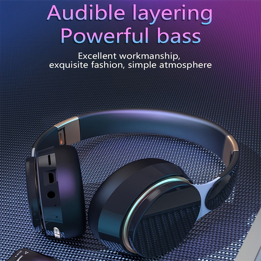 Wireless Over-Ear Headphones With Built-In Mic For PC Tablet Smartphone