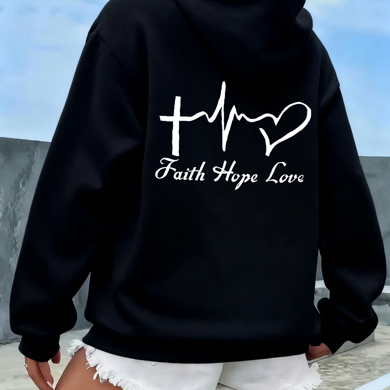 A Stylish Women'S Hoodie Featuring a Floral Letter Design, Complete with a Drawstring Hood And a Casual Yet Elegant Kangaroo Pocket. This Fleece-Lined Sweatshirt Is Perfect for Autumn And Winter, Embodying Trendy Fashion for
