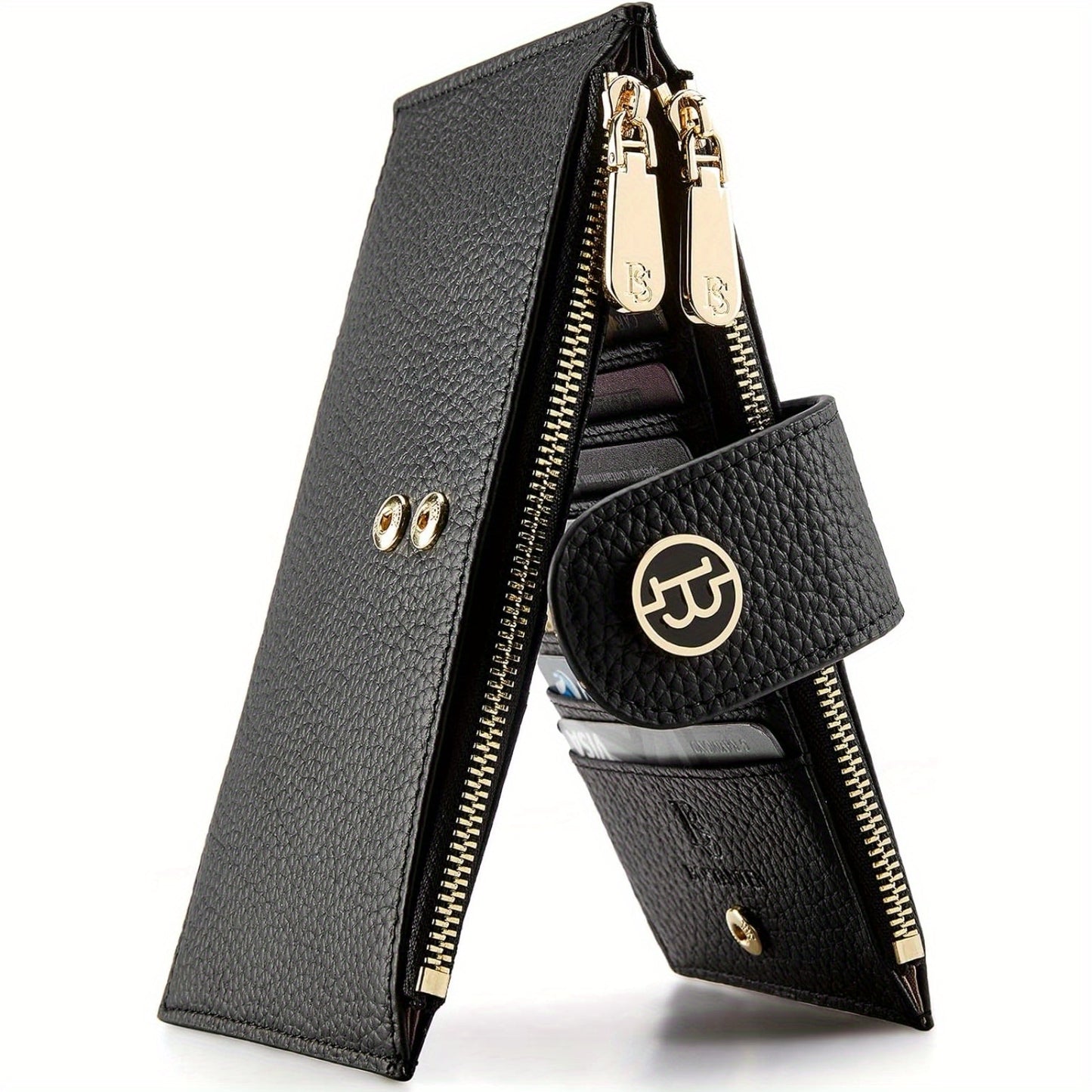 Wallets for Women RFID Blocking Slim Bofild Purse Card Holder with Zipper Pocket