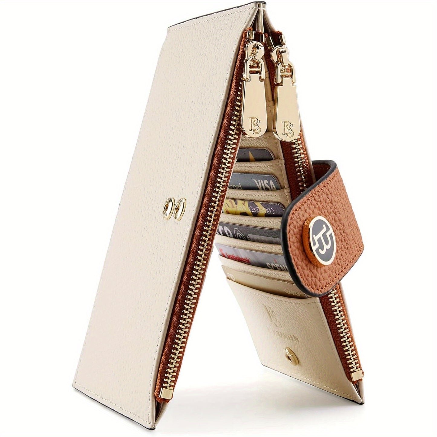 Wallets for Women RFID Blocking Slim Bofild Purse Card Holder with Zipper Pocket