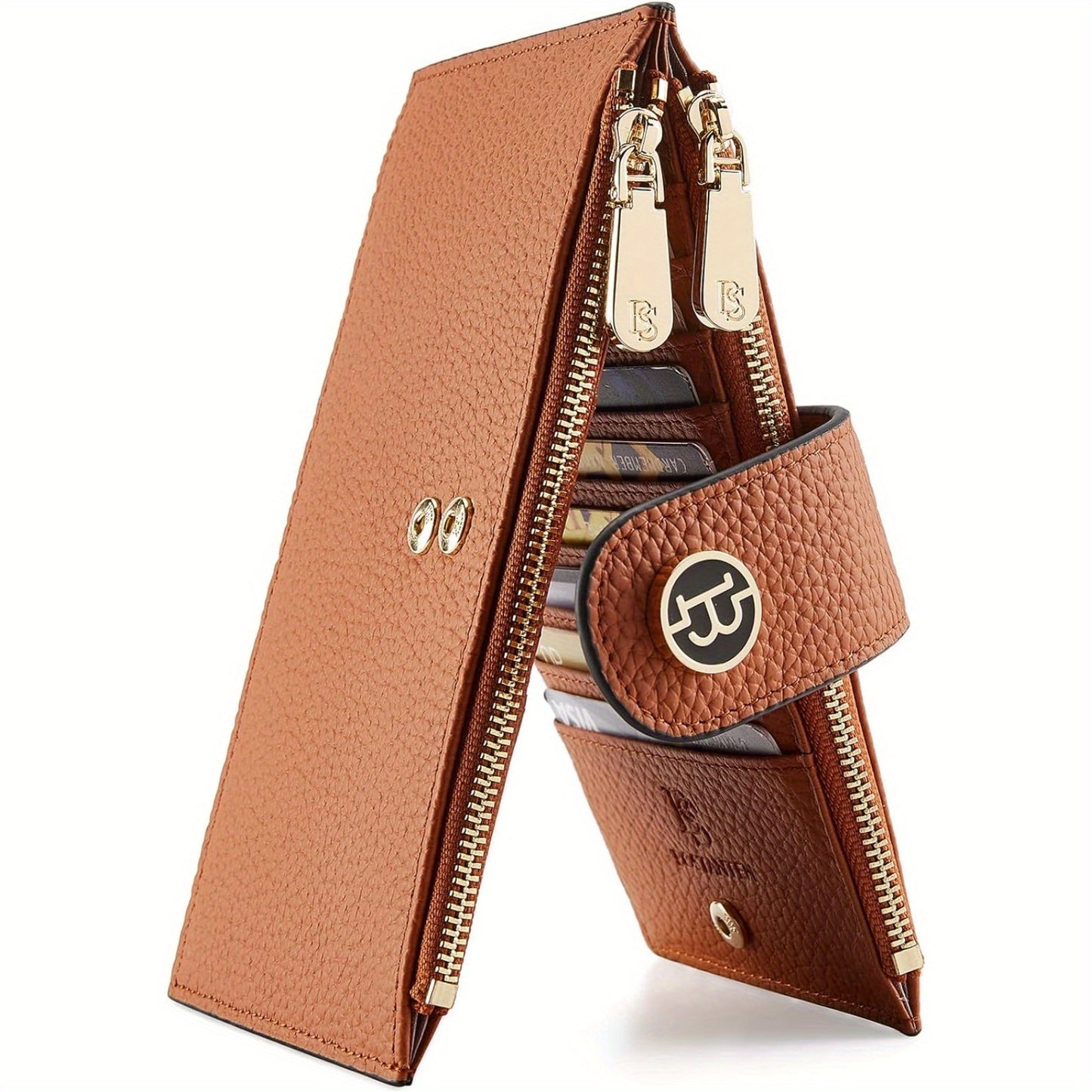 Wallets for Women RFID Blocking Slim Bofild Purse Card Holder with Zipper Pocket