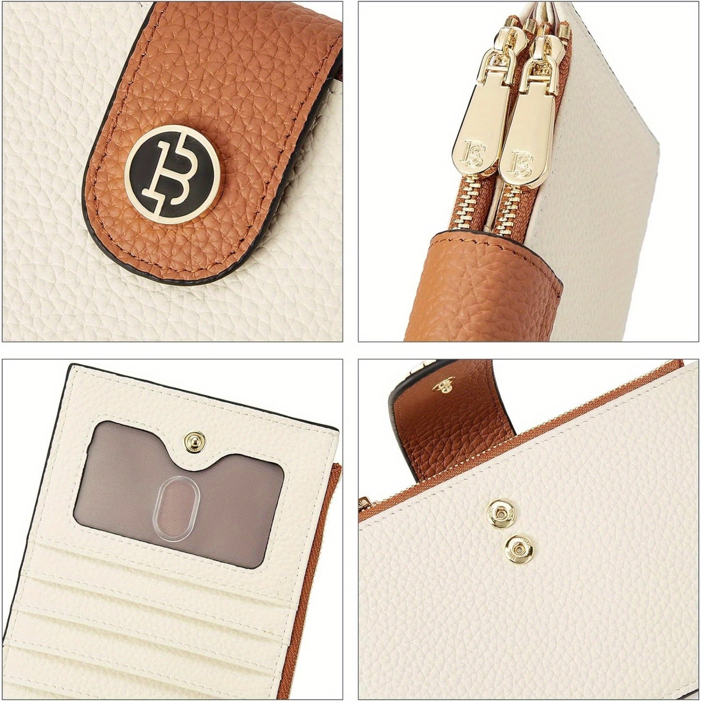 Wallets for Women RFID Blocking Slim Bofild Purse Card Holder with Zipper Pocket