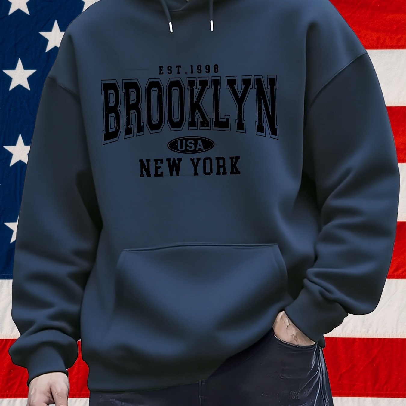 Men's Hooded Sweatshirt With Kangaroo Pocket For Casual Wear
