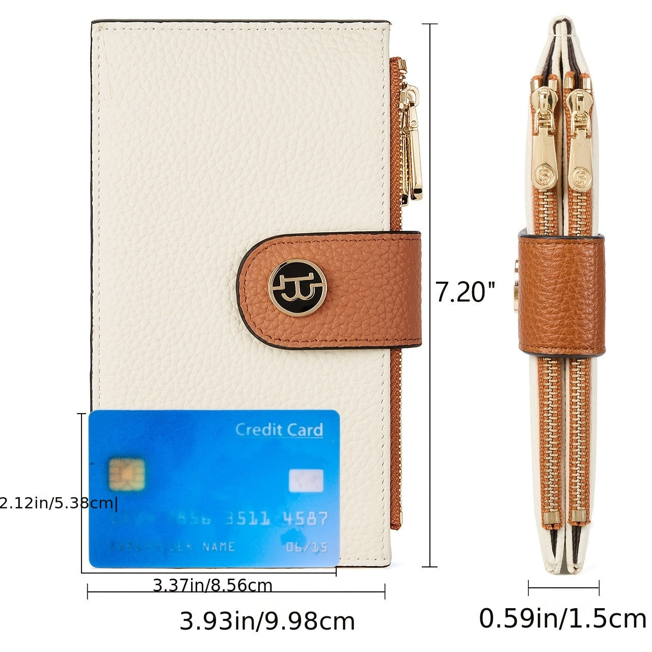 Wallets for Women RFID Blocking Slim Bofild Purse Card Holder with Zipper Pocket