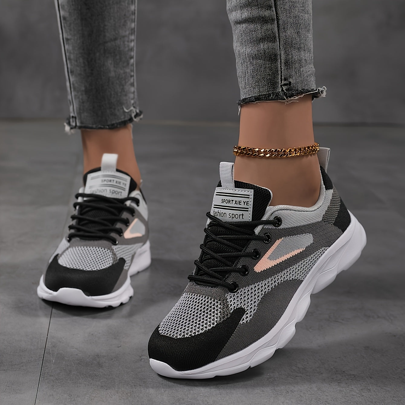 Women's Plus Size Breathable Sneakers - - Low-Top Lace-Up Training with Cushioned Sole & Round Toe Box, - Casual Walking Gym Athletic Footwear, Women Shoes