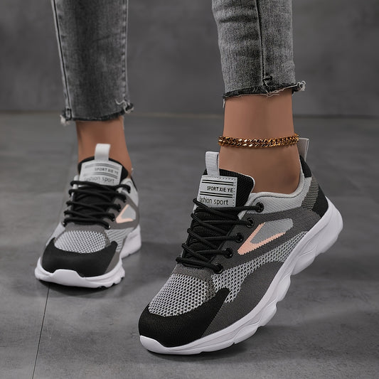 Women's Plus Size Breathable Sneakers - - Low-Top Lace-Up Training with Cushioned Sole & Round Toe Box, - Casual Walking Gym Athletic Footwear, Women Shoes