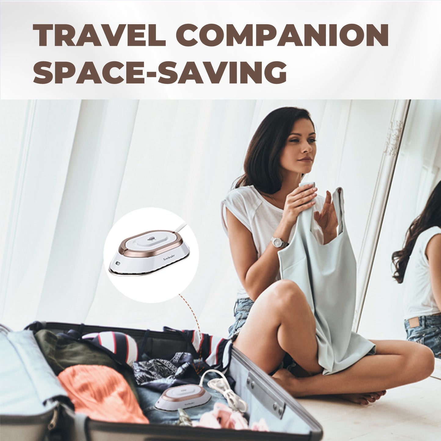 NEWBEALER Dual Voltage Travel Iron 120V 220V With Spray Bottle