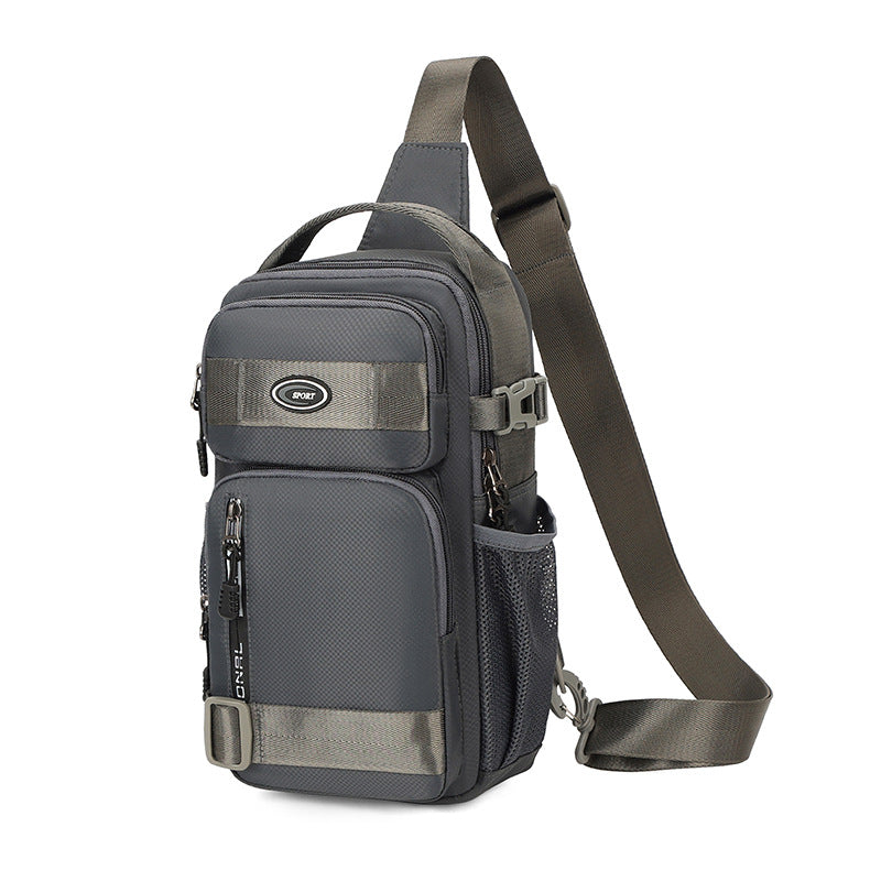 Unisex Anti-Theft Crossbody Backpack - Lightweight Multi-Purpose Chest Bag with 5-Zipper Compartments, Golden-Tone Hardware & Padded Strap, Compact Travel Backpack for Men & Women, Casual Everyday Use, Sports, Business & Outd