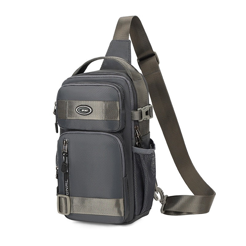 Unisex Anti-Theft Crossbody Backpack - Lightweight Multi-Purpose Chest Bag with 5-Zipper Compartments, Golden-Tone Hardware & Padded Strap, Compact Travel Backpack for Men & Women, Casual Everyday Use, Sports, Business & Outd