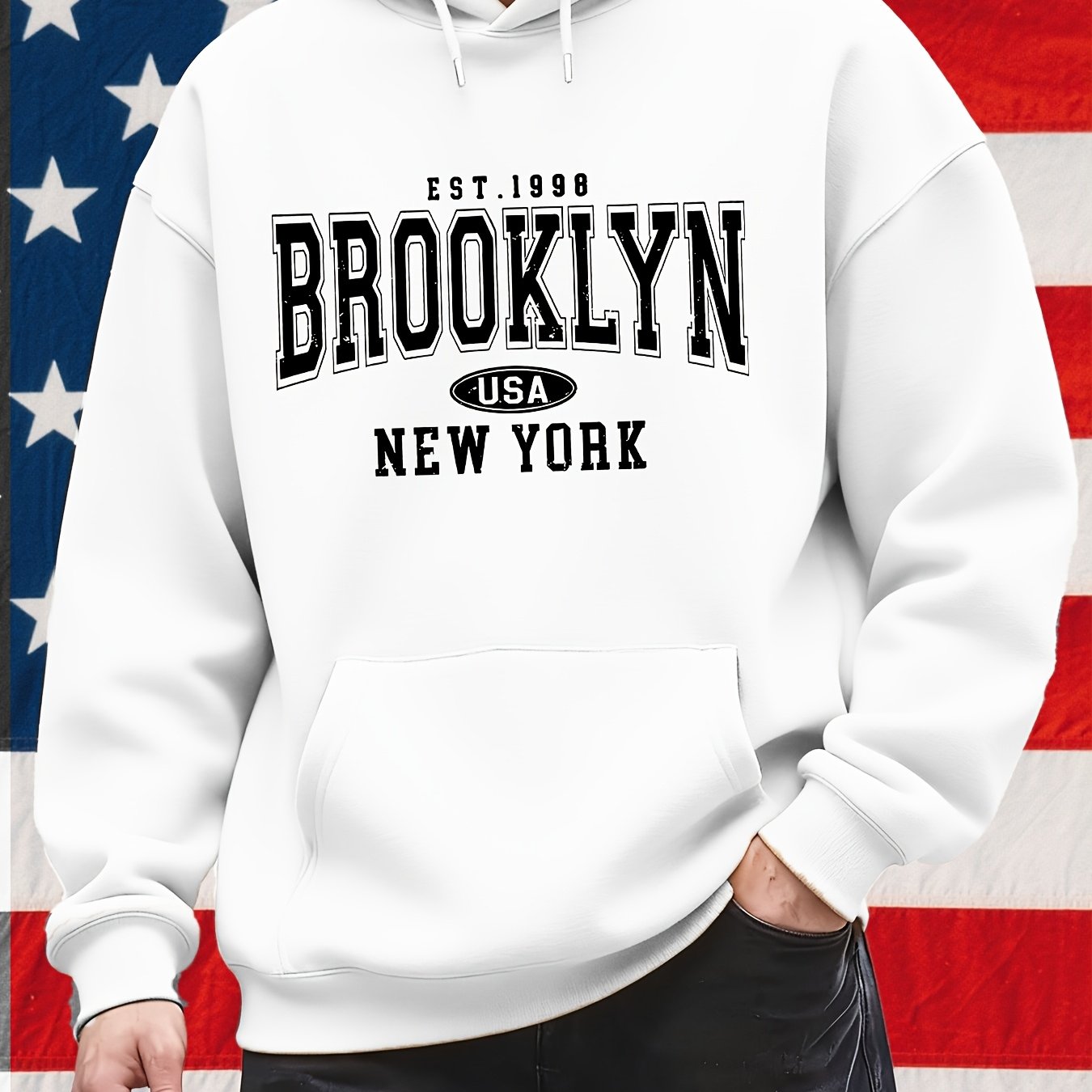 Men's Hooded Sweatshirt With Kangaroo Pocket For Casual Wear