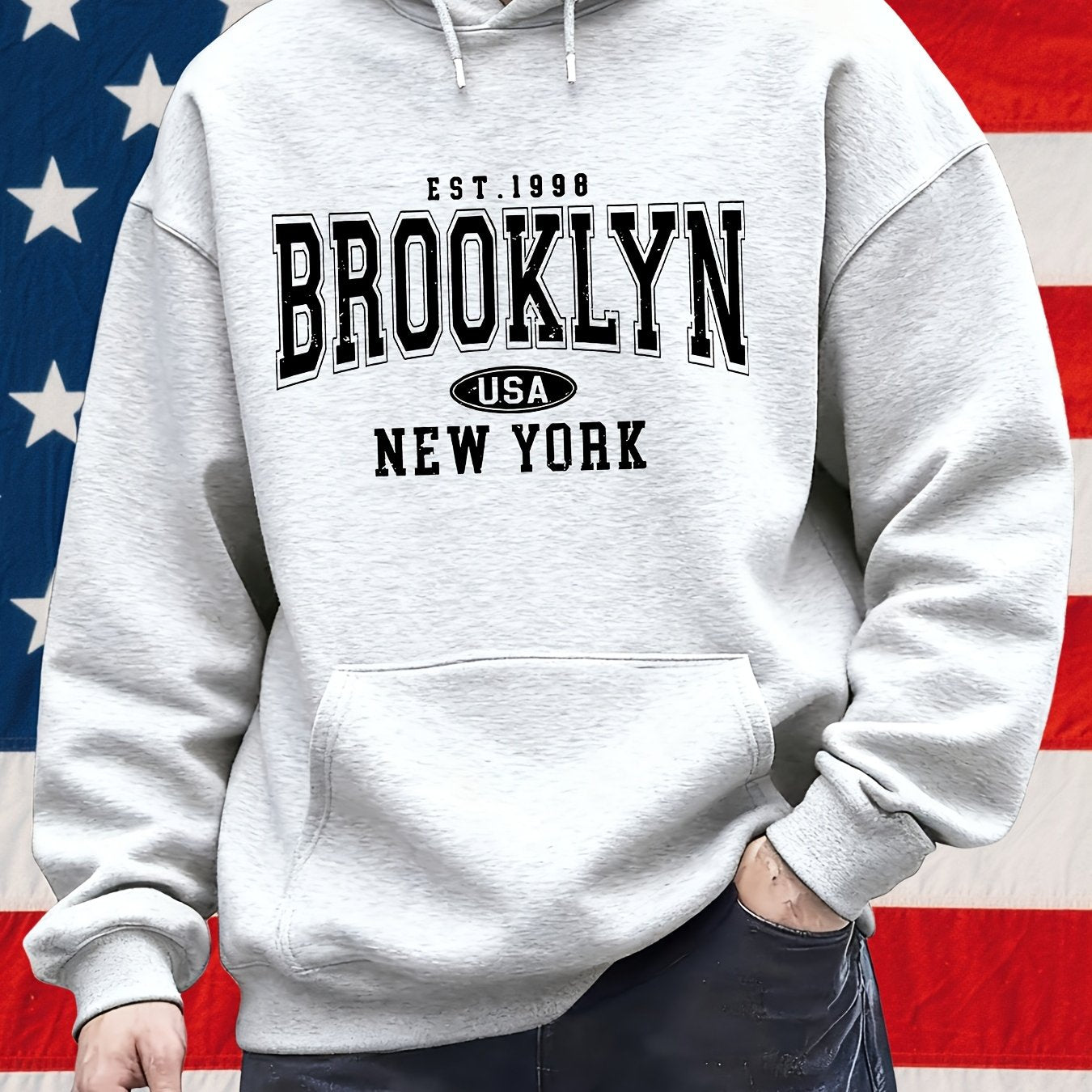 Men's Hooded Sweatshirt With Kangaroo Pocket For Casual Wear