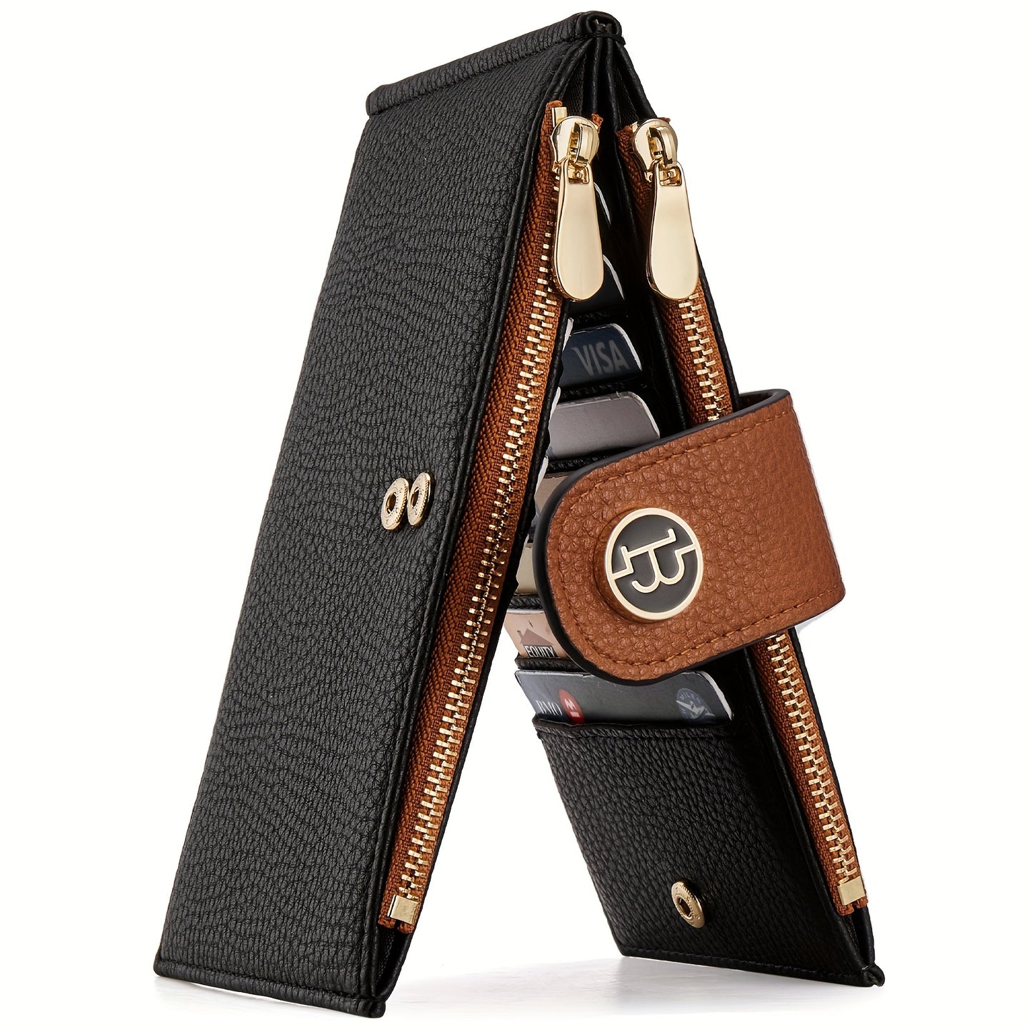 Wallets for Women RFID Blocking Slim Bofild Purse Card Holder with Zipper Pocket