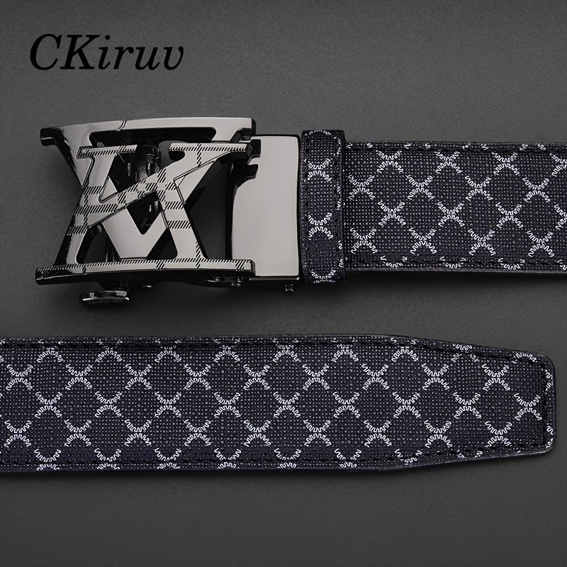2pcs Unisex Luxury Automatic Buckle Belt | Luxurious Solid Color Alloy Buckle, Outstanding Texture, Wrinkle Resistant and Durable, Adjustable, Suitable for Business, Formal, Weddings, Casual Wear, Ideal Gift for Husbands and