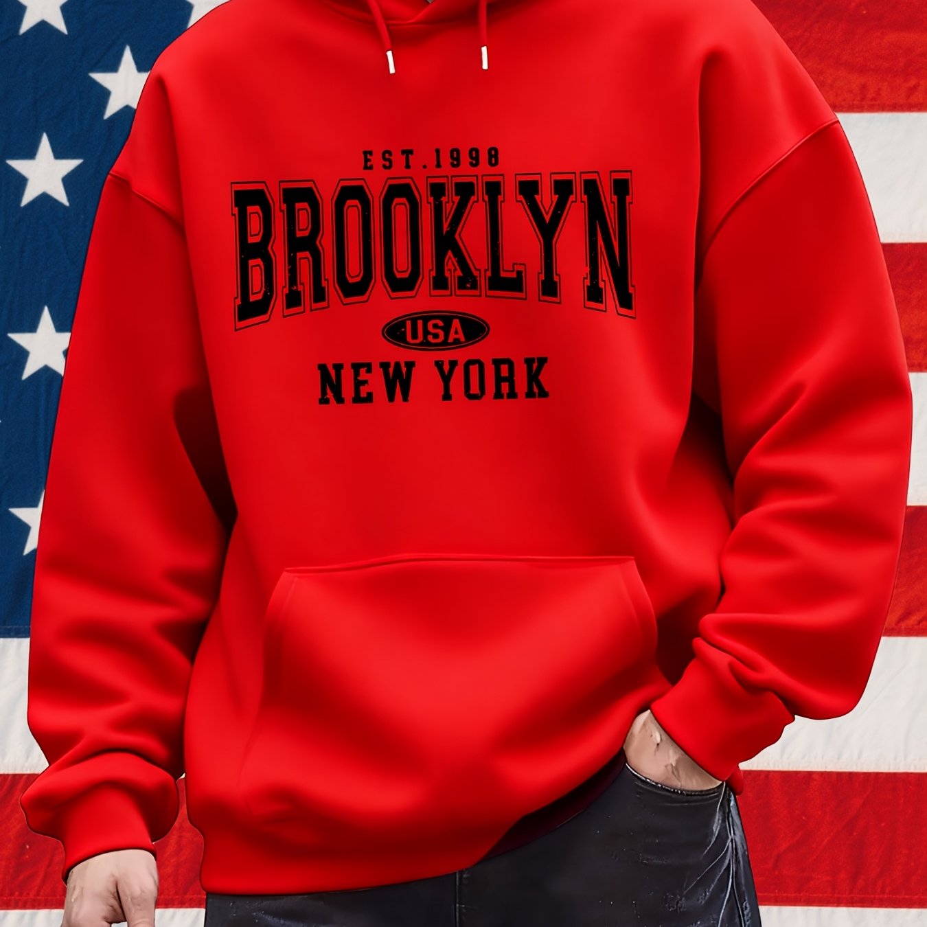 Men's Hooded Sweatshirt With Kangaroo Pocket For Casual Wear
