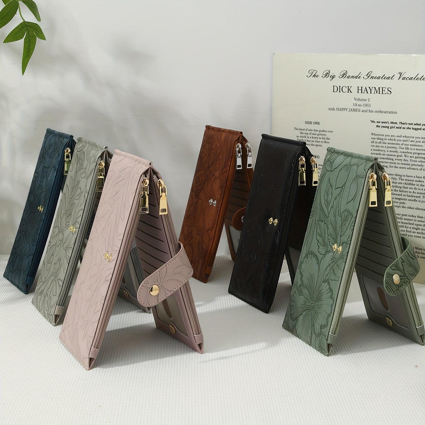 Women's Ultra-Thin RFID Blocking Wallet, Double Zipper Pocket, Slim Lightweight Clutch Card Bag