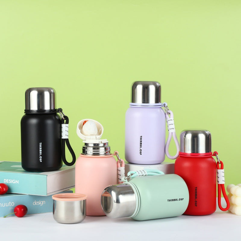 1pc Cute Student Thermos | 316 Stainless Steel, Matte Finish, Ideal for Outdoor Sports, Travel, and Home Use