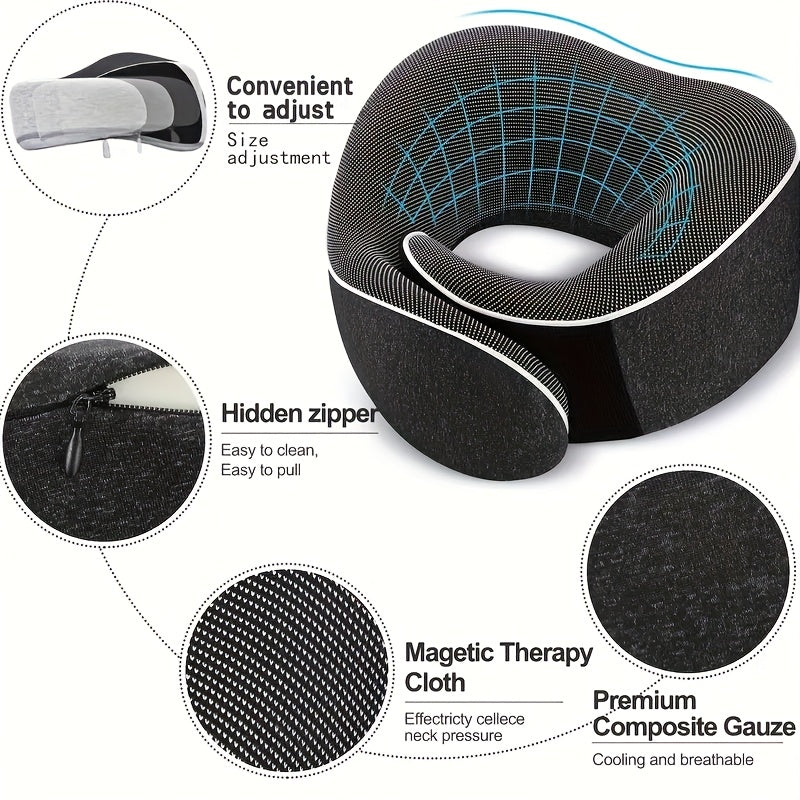 Ergonomic U Shaped Travel Pillow Polyurethane Foam With Storage Box