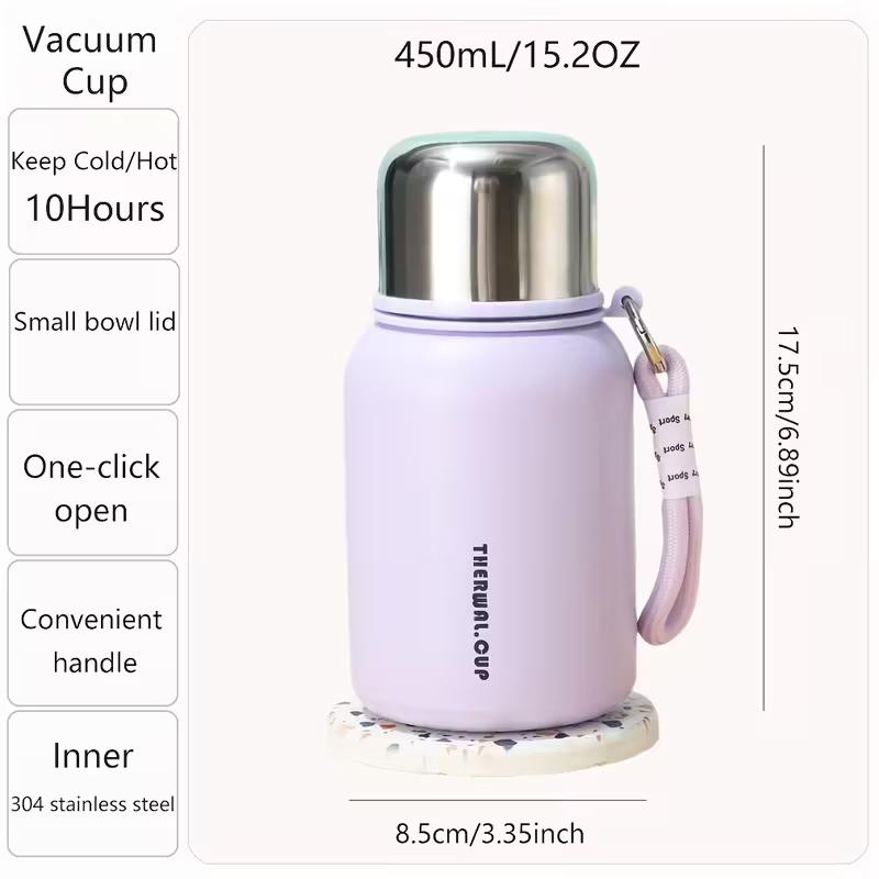 1pc Cute Student Thermos | 316 Stainless Steel, Matte Finish, Ideal for Outdoor Sports, Travel, and Home Use