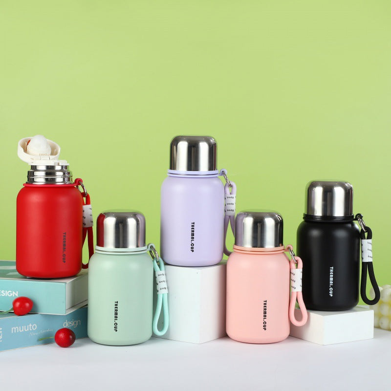 1pc Cute Student Thermos | 316 Stainless Steel, Matte Finish, Ideal for Outdoor Sports, Travel, and Home Use