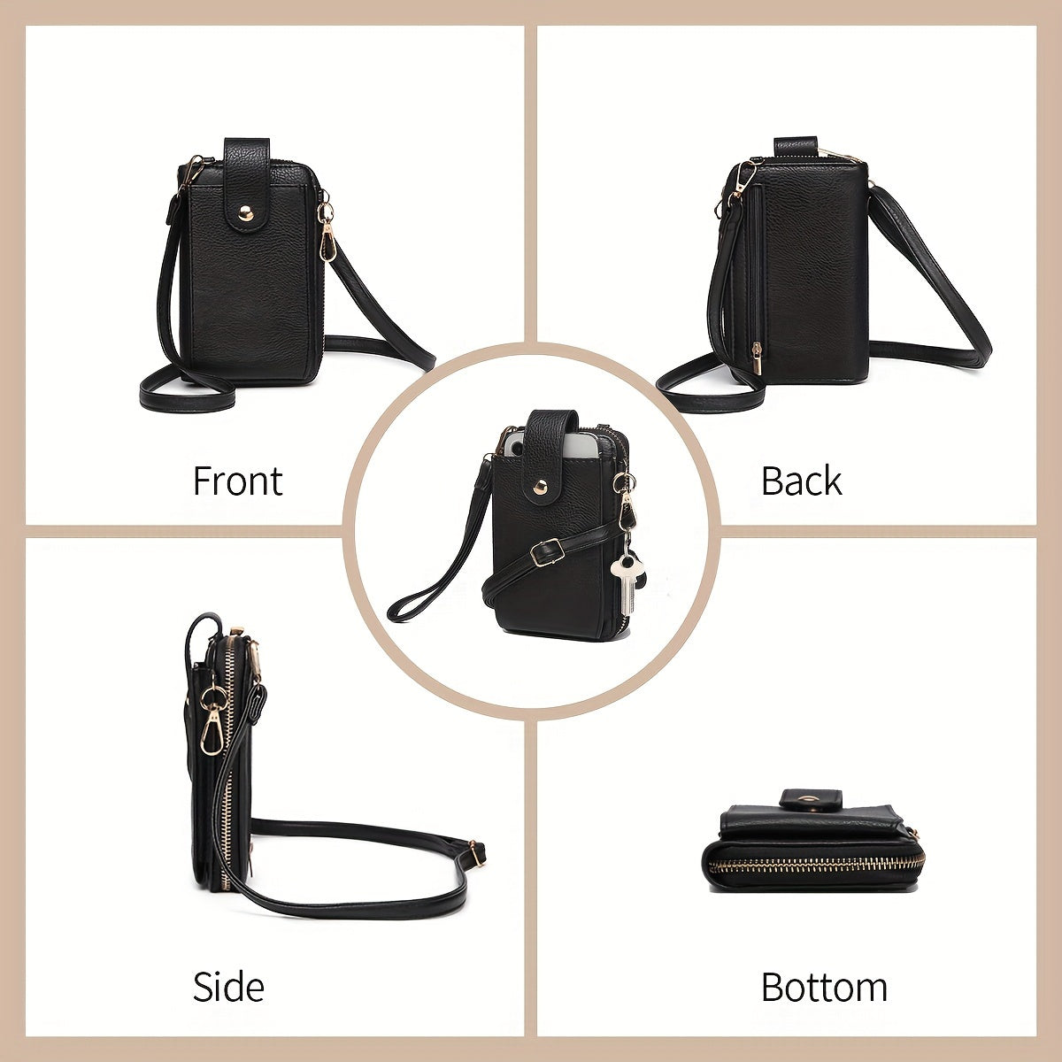 Women's Crossbody Handbag with Phone Wallet and Credit Card Slots