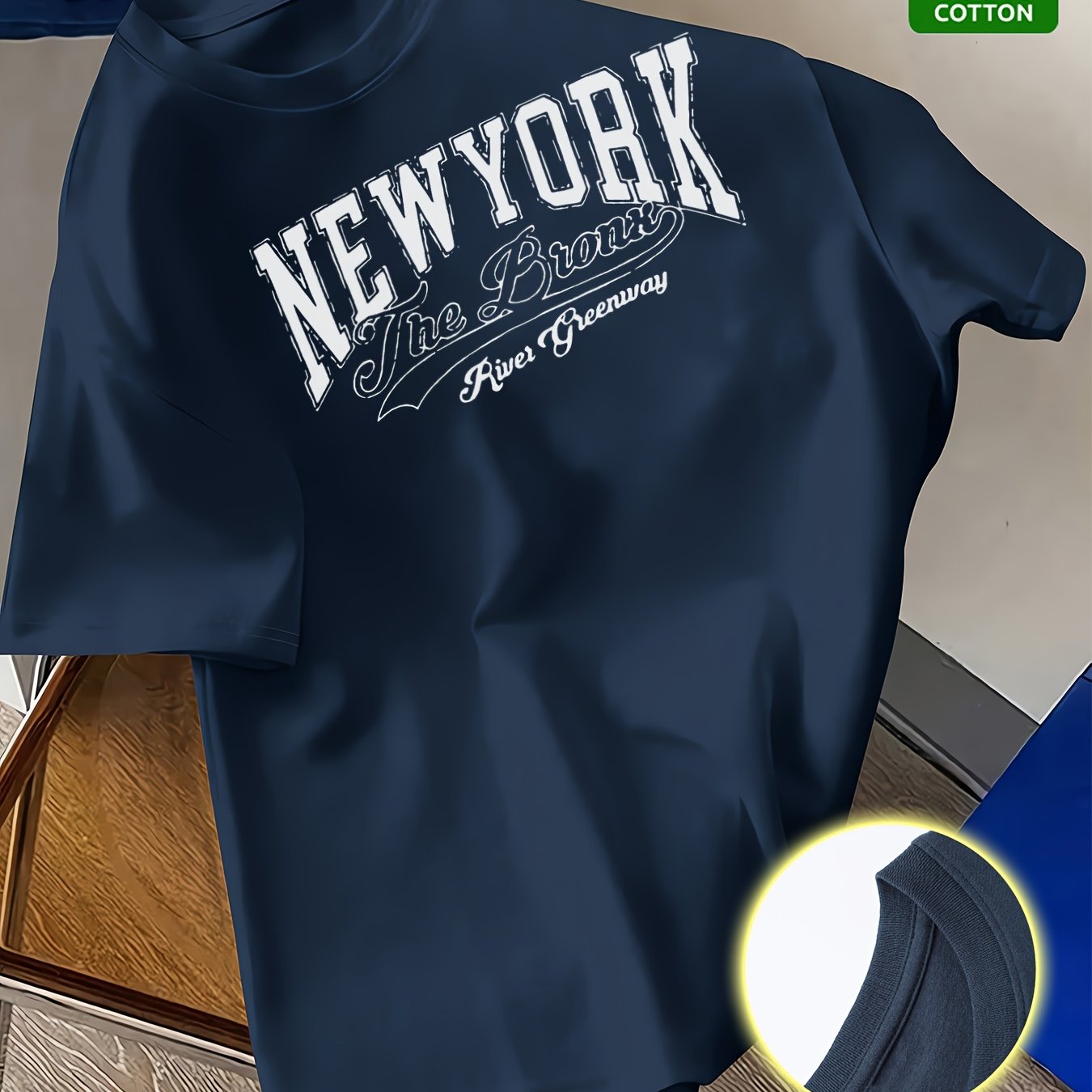 Summer Trend Men'S Pure Cotton T-Shirt, New York Casual Front Pattern Printing, Outdoor Wear Men'S Fashion Pure Cotton T-Shirt