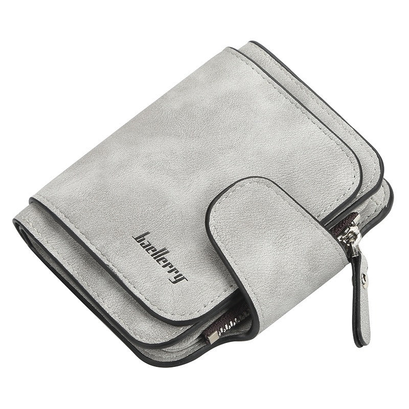 Baellerry Women's Korean Style Short Wallet - Compact Tri-Fold Zipper Coin Purse & Card Holder with Multi-Slot, Nylon Wallet Suitable for Cash, Credit Cards,, for Everyday Use,, Travel, Wholesale Orders
