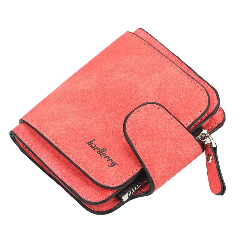 Baellerry Women's Korean Style Short Wallet - Compact Tri-Fold Zipper Coin Purse & Card Holder with Multi-Slot, Nylon Wallet Suitable for Cash, Credit Cards,, for Everyday Use,, Travel, Wholesale Orders
