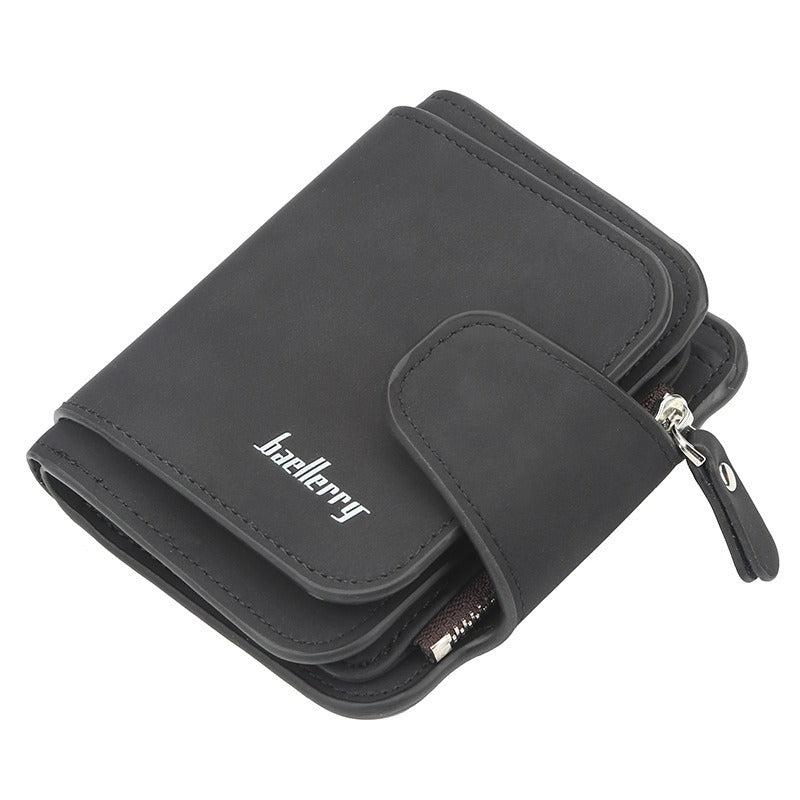 Baellerry Women's Korean Style Short Wallet - Compact Tri-Fold Zipper Coin Purse & Card Holder with Multi-Slot, Nylon Wallet Suitable for Cash, Credit Cards,, for Everyday Use,, Travel, Wholesale Orders
