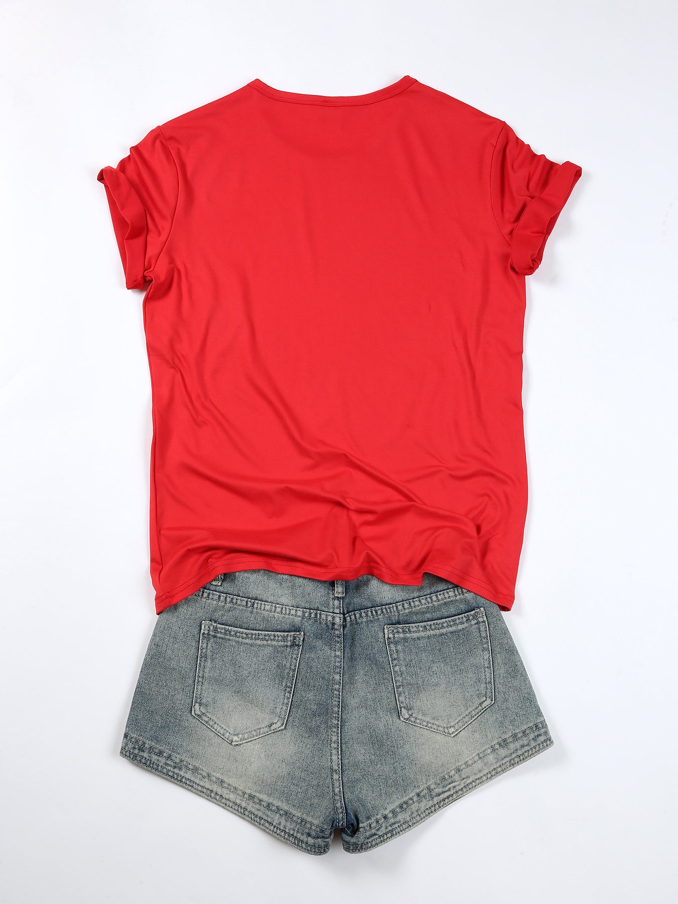 Three Piece Cross Heartbeat Queen Crown Print T Shirt Set