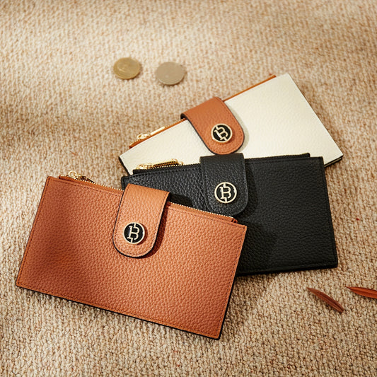 Wallets for Women RFID Blocking Slim Bofild Purse Card Holder with Zipper Pocket