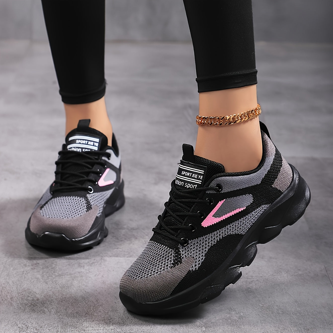 Women's Plus Size Breathable Sneakers - - Low-Top Lace-Up Training with Cushioned Sole & Round Toe Box, - Casual Walking Gym Athletic Footwear, Women Shoes