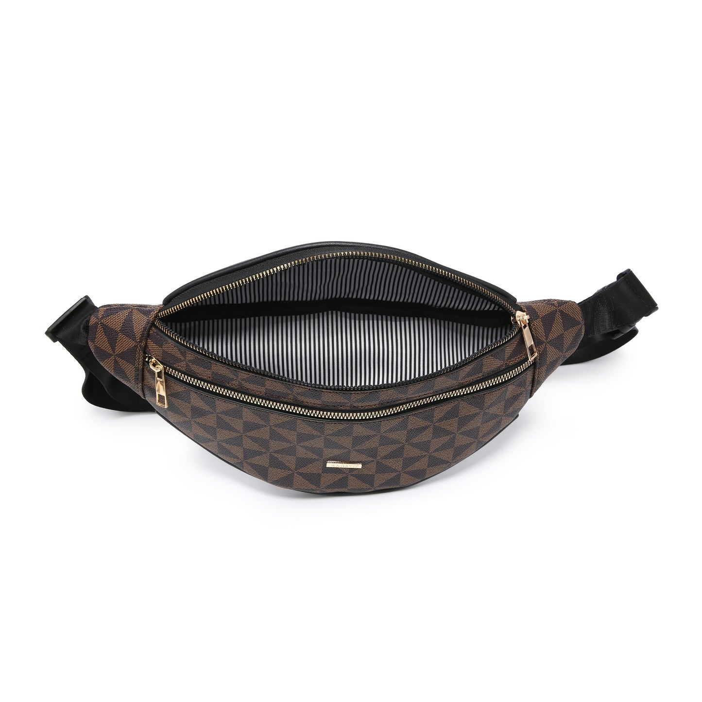 RAGSTO Waist Belt Bag With Adjustable Strap And Golden Hardware