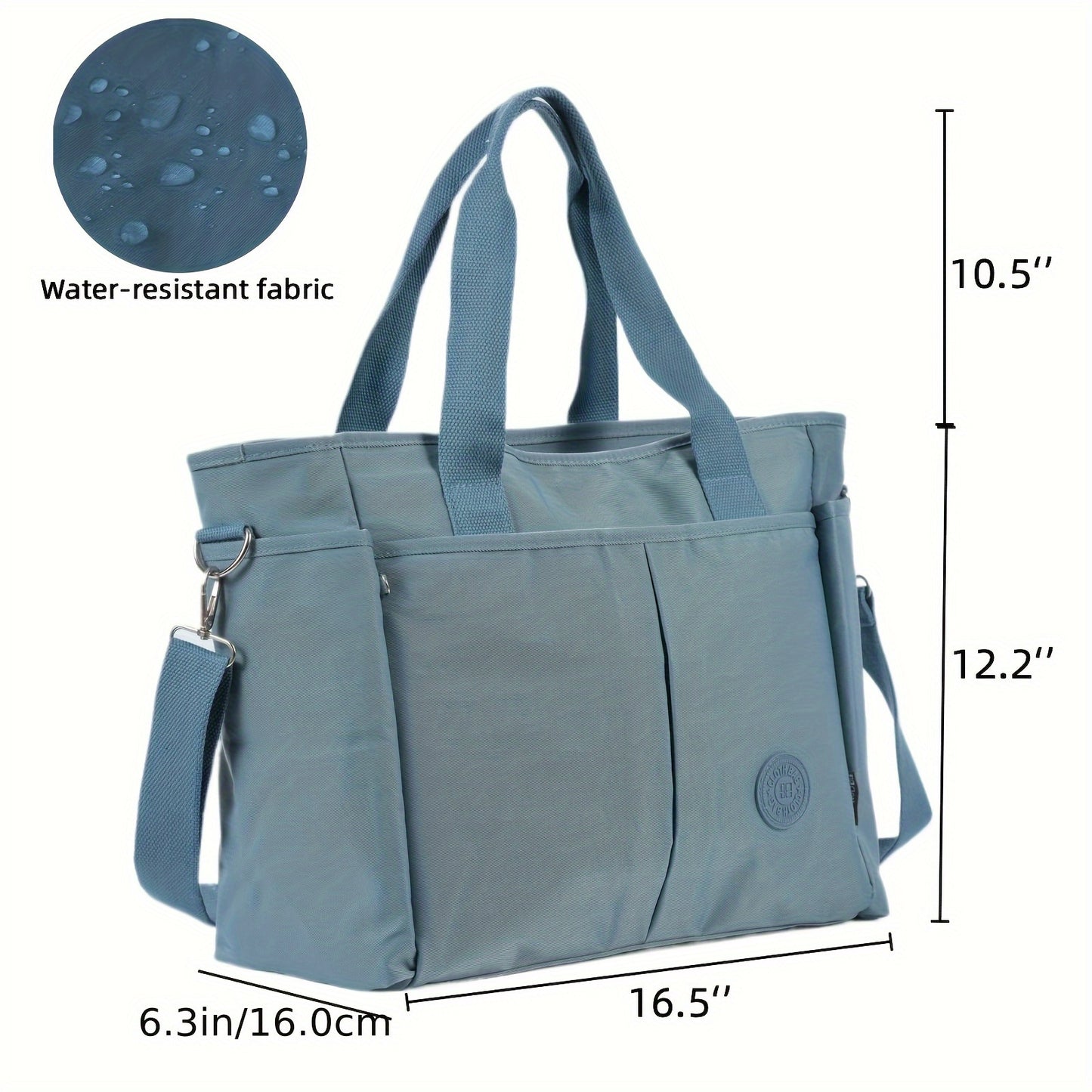 Large Capacity Tote Bag, Zipper Closure, Shoulder Handbag For Women