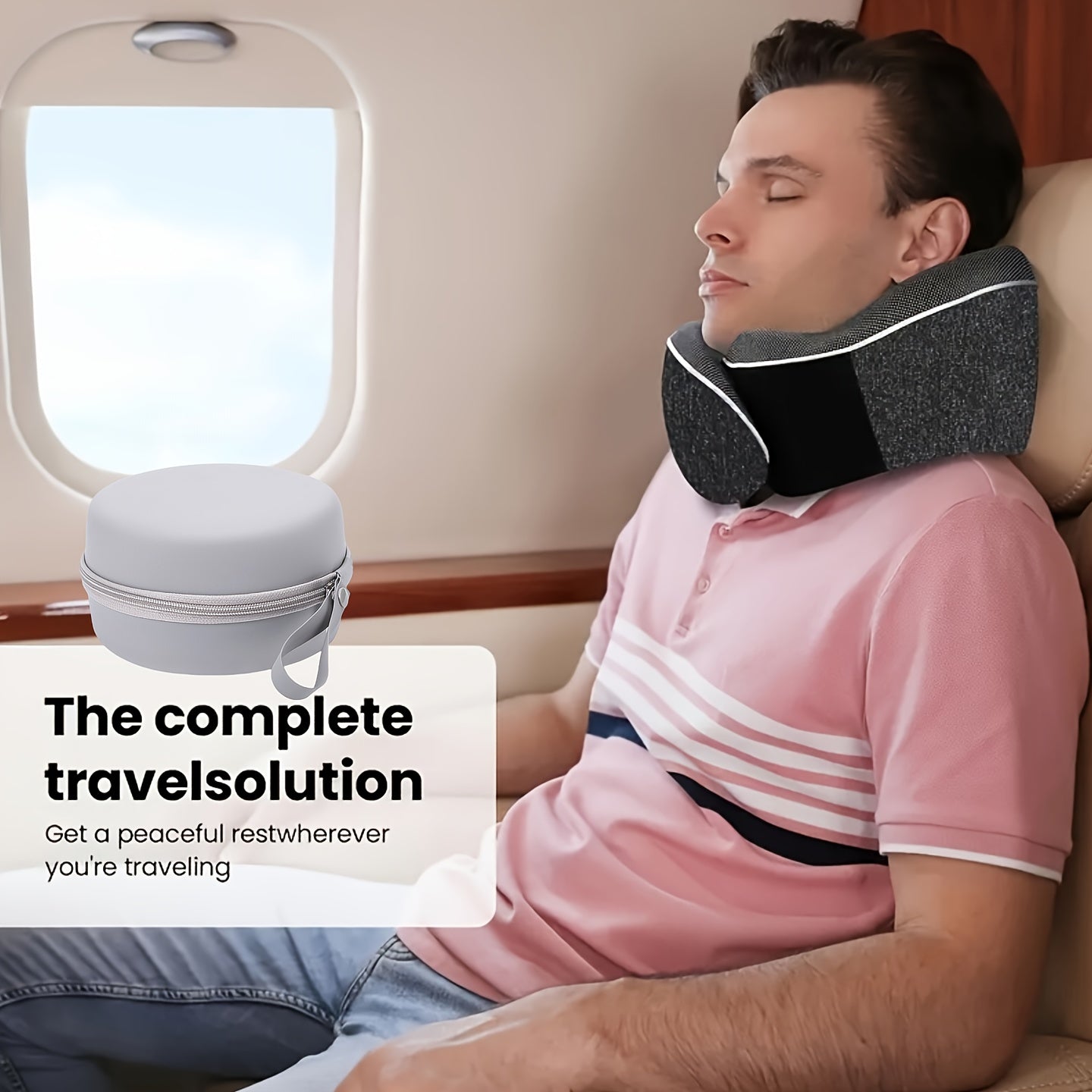 Ergonomic U Shaped Travel Pillow Polyurethane Foam With Storage Box