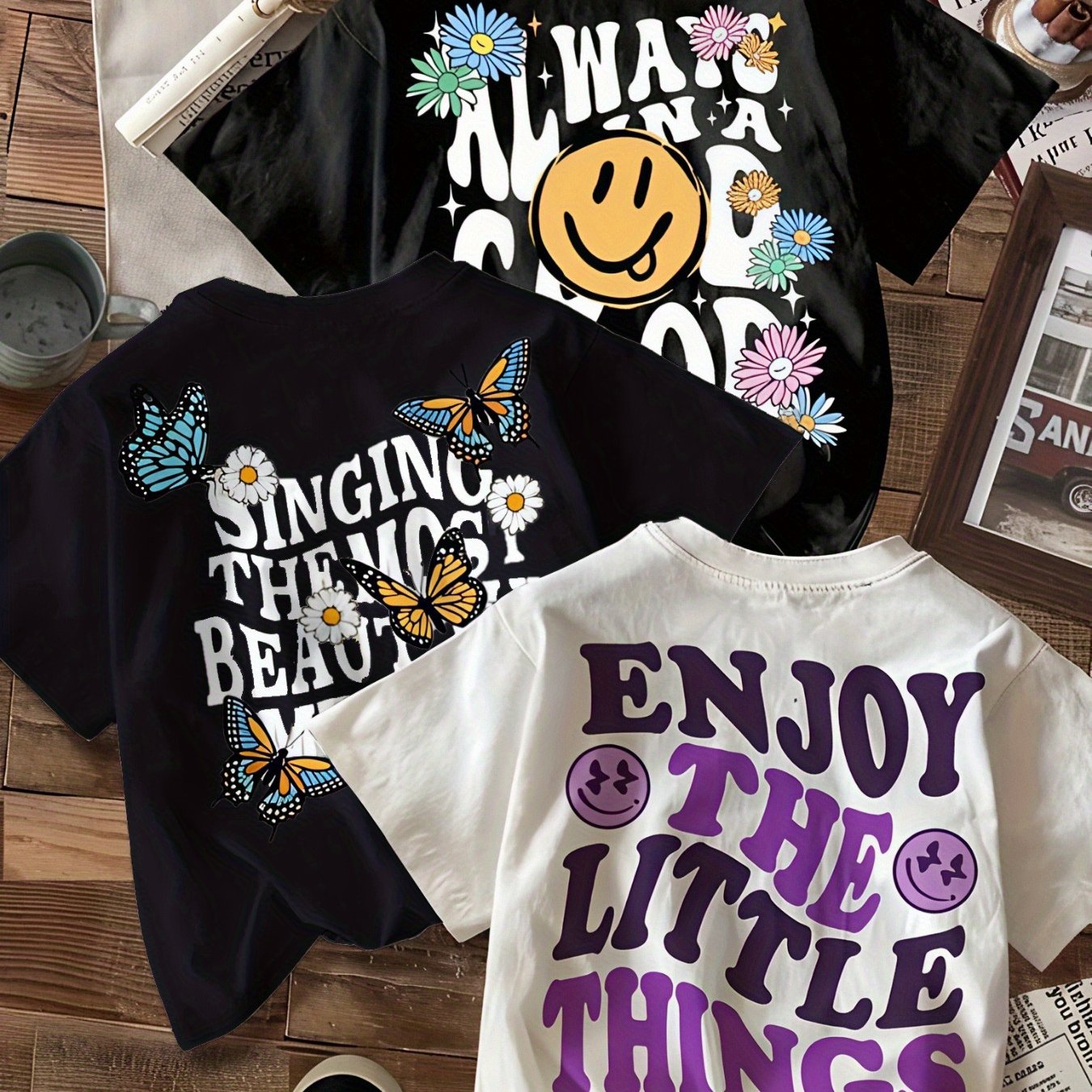 Cotton Crew Neck T Shirt Set Three Piece For Women