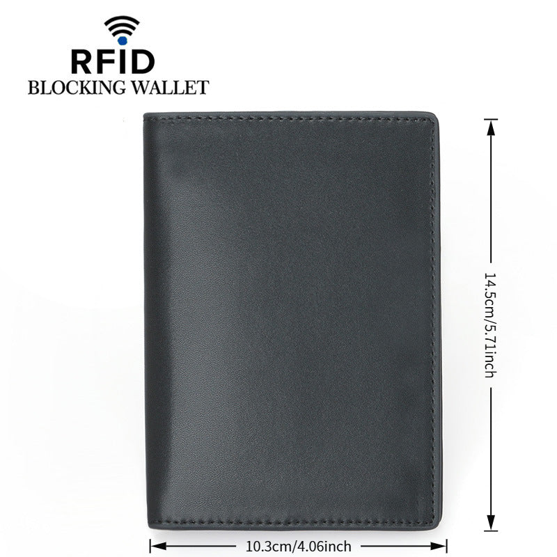 RFID Blocking Passport Holder Wallet Genuine Leather Travel Organizer