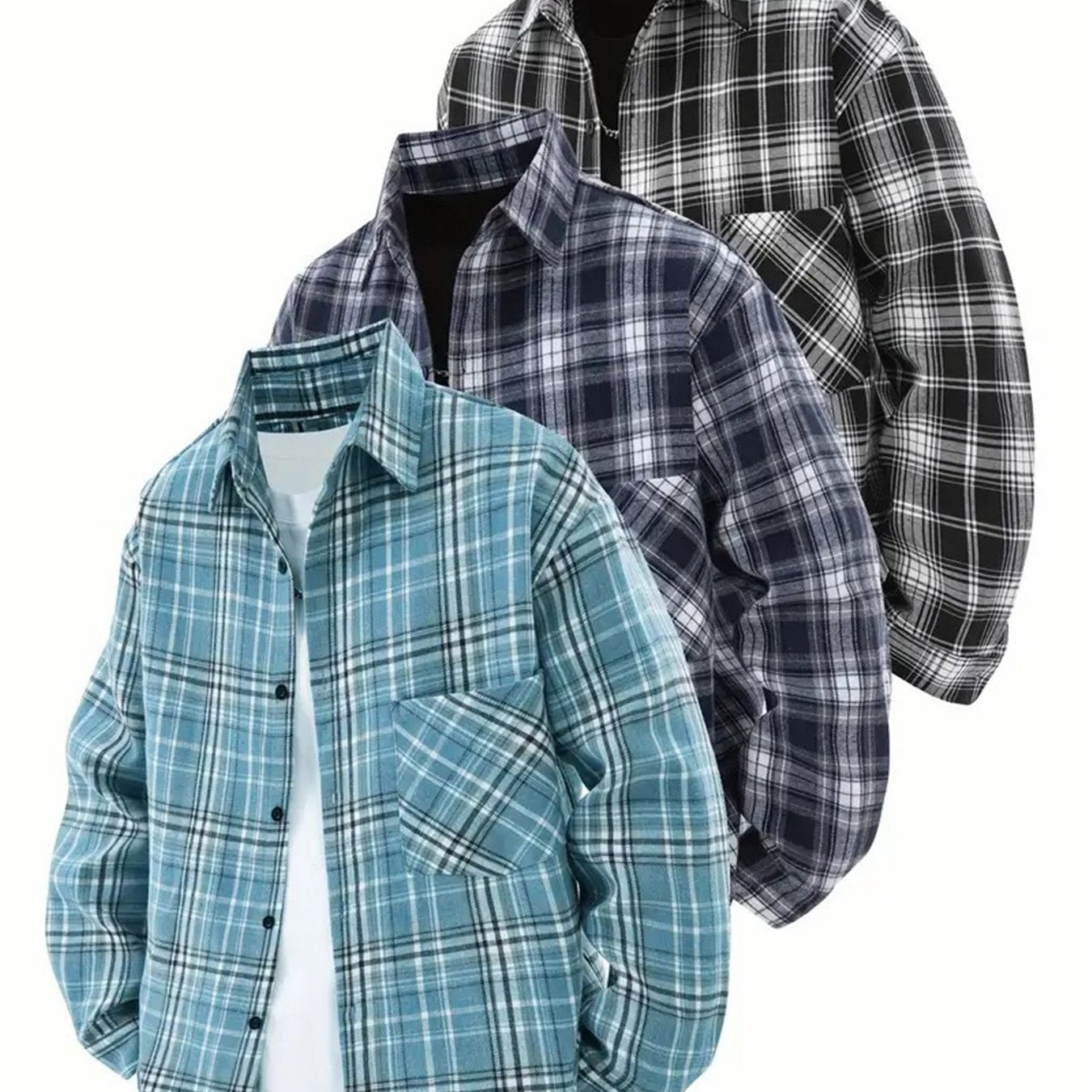 Men's Plaid Collar Shirt for Outdoor Activities and Running