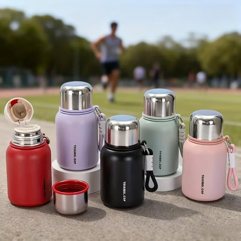 1pc Cute Student Thermos | 316 Stainless Steel, Matte Finish, Ideal for Outdoor Sports, Travel, and Home Use