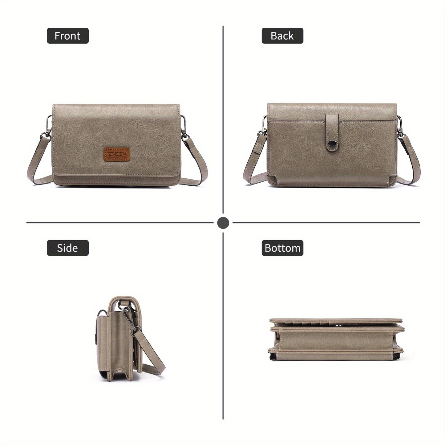 SENDEFN RFID Crossbody Bag Vegan Leather Wallet For Women