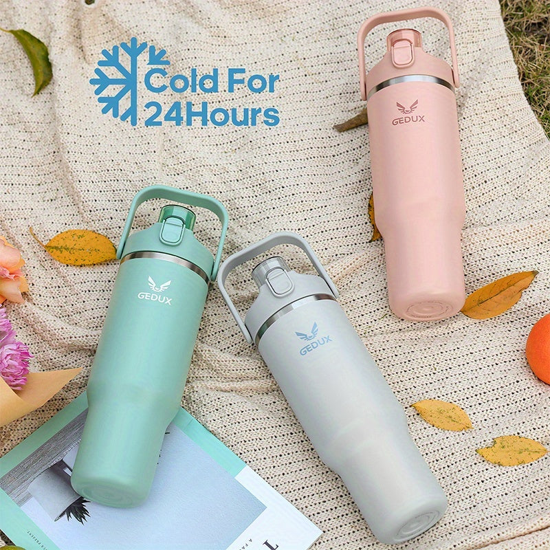 40oz (nearly 1L) Ultra Large Capacity, 304 Food Grade Stainless Steel, Leak Proof And Anti Drop Silicone Boots, Bucket Lid Suitable for Office Desk Placement, Essential for Fitness Enthusiasts, Office Workers, And Travelers!